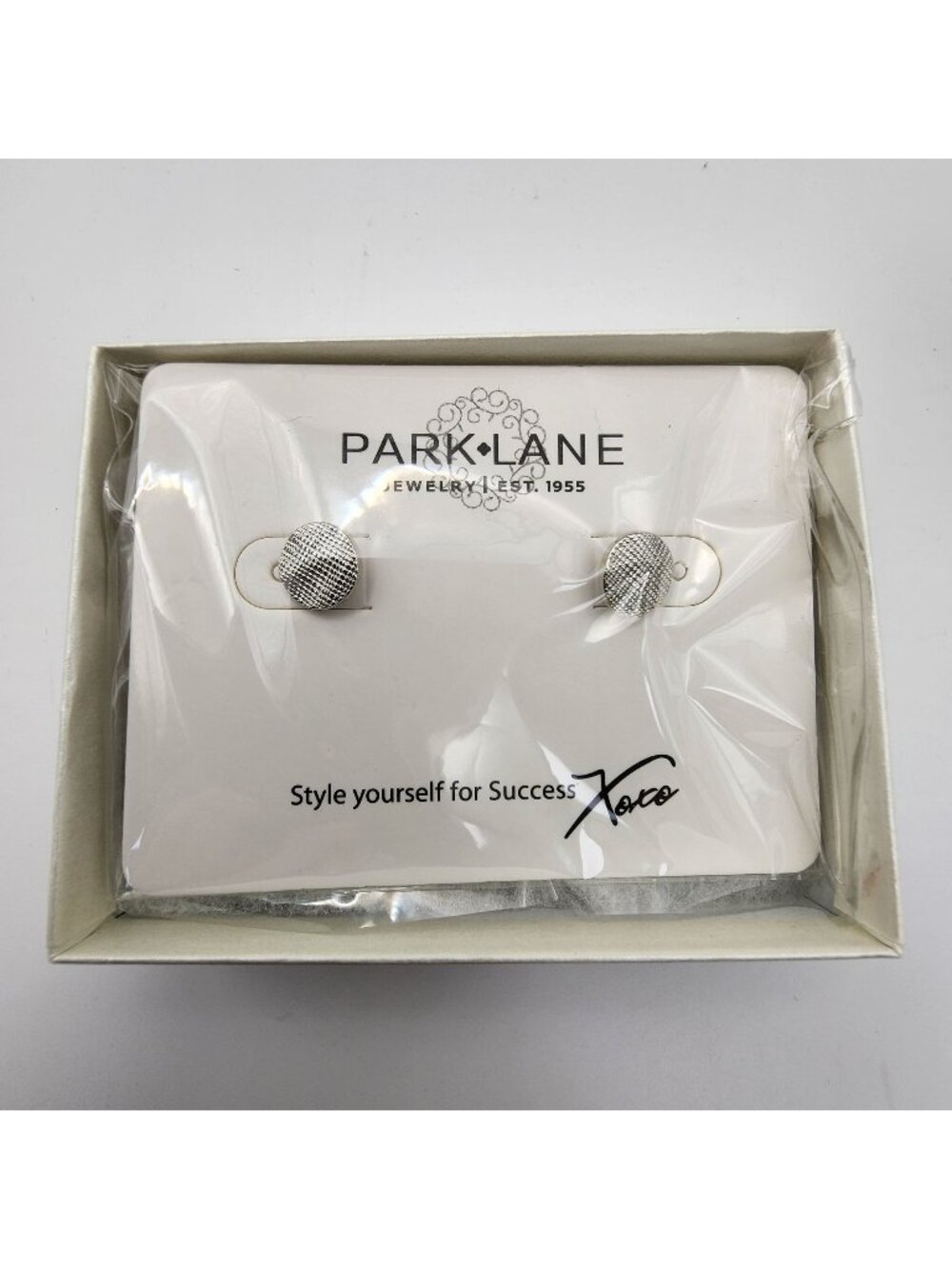 Park Lane Dottie Silvertone Stud Earrings In Original Packaging